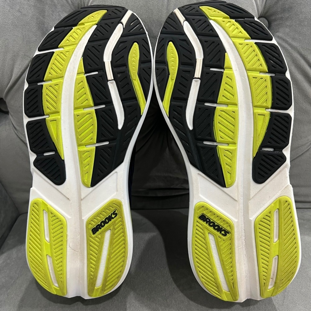 Brooks Ghost Max 3 Running Shoes Mens 12 Black/Navy/Acid Lime Athletic Sneakers - Picture 8 of 11